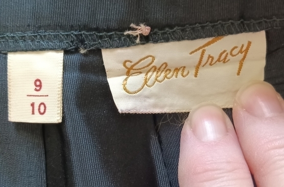 HOST PICK Ellen Tracy VTG late 50s early 60s rare taffeta skirt black size P9/10 - Picture 5 of 8
